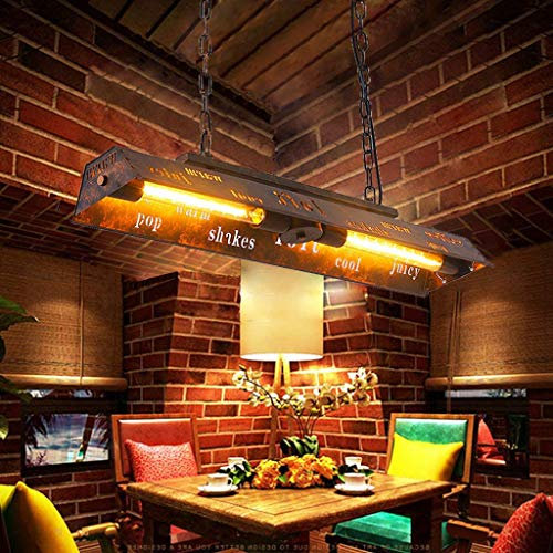 Lampe Suspendue E27 Vintage Suspension Lampe Rétro Suspension Lampe Fer Style Loft Métal Lustre Hauteur Réglable Cuisine Industrielle Salon Bar Café Restaurant Lettre Lustre Plafonnier