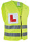 Oxford Men's Oxford Bright Small. High Viz Zipped With L Plate (Learner Plate) Vest, Fluorescent/White/Red, S UK