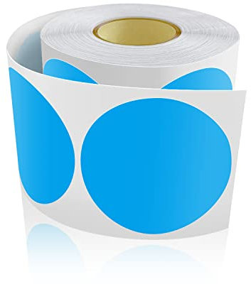 500 Stk Runde Aufkleber Stickers 50mm Farbkodierung Kreis Etiketten Rolle Markierungspunkte Blau