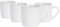 Argon Tableware Coloured Coffee Mugs - White - 350ml - Pack of 4 - Gloss Ceramic Stoneware Tea Mugs Latte Cappuccino Cups Hot Chocolate Cups Colourful Mug Set with Handle