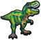 Mono Quick T-Rex grün Dino - Aufnäher, Bügelbild, Aufbügler, Applikationen, Patches, Flicken, zum aufbügeln, Größe: 4,8 x 6,3 cm