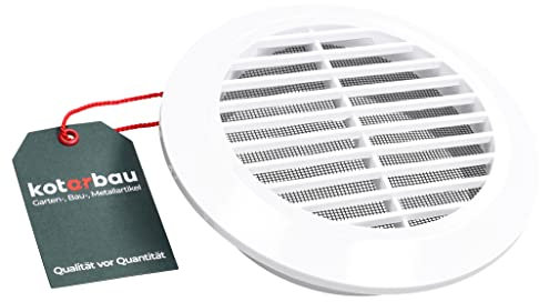KOTARBAU® Griglia di ventilazione, diametro 125 mm, flangia rotonda, colore bianco, ventilazione, griglia di ventilazione, griglia di ventilazione, griglia di ventilazione