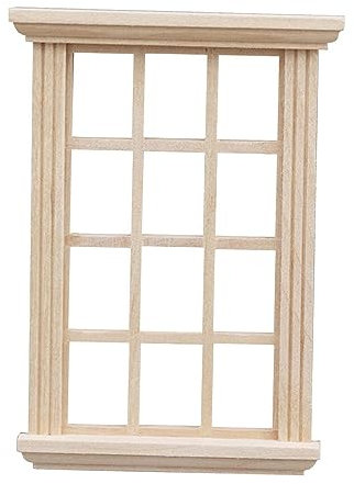 Baoblaze 1:12 Miniatur-Puppenhaus-Fenster, Mini-Holzfenster, Mikro-Landschaftsdekoration, Puppenhaus-Schlafzimmer-Zubehör für Jungen und Mädchen im Alter von 4
