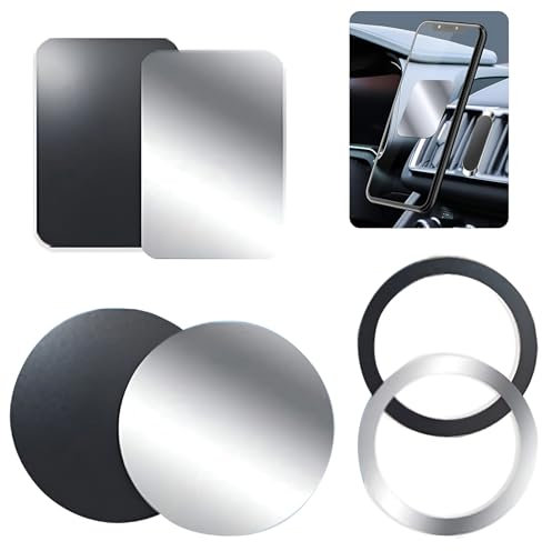 QttvbTna 6 Stück Runde Metallplatte Handy Metallplatte Von Magnetischen Handyhalterung mit 3M Klebefilm Sehr Dünne Ersatzplatten für Magnetische Auto Handyhalterung