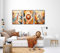 WANDKIND Kinderzimmer Poster Set Premium P798 / Safaritiere Dschungel orange Wandbild Babyzimmer (A4 - Rahmen/Frame Schwarz/Black)