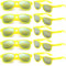 FSMILING Lot Lunettes De Soleil Fete Pack Lunettes De Soleil Jaune Lunettes Fantaisie Pour Femmes Hommes Adulte Pack De Fete Evjf Anniversaire Beach Pool Party (10 Pack)