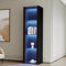 KOMHTOM Vitrine pour Collection avec LED Meuble vitrine, Cadre vitrine avec étagères en Verre Meuble d'angle pour Salon Chambre à Coucher entrée Salle à Manger