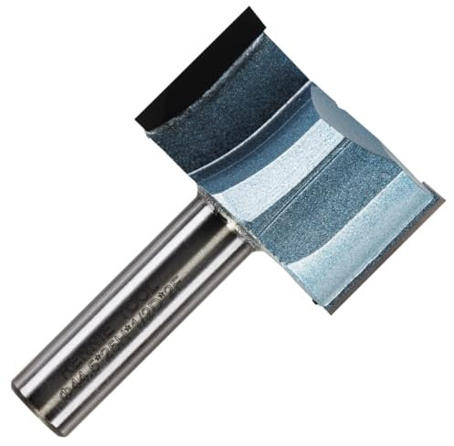 Rennie Tools - 44.5mm (1.3/4) Cutting Diameter x 25mm Flute x 1/2 Shank TCT Tipped 2 Flute Straight Router Cutter Bit. Compatible With Makita Trend Festool Hikoki Dewalt Router Etc 44.5mm Router Bit