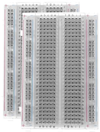 PATIKIL 2 Pcs Breadboard, Solderless Breadboard Large Breadboard 400 Tie Points Prototype PCB Bread Board Electronics Kit Plates
