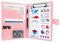 GraduationMall Porte-documents A5 avec porte-bloc - Fermeture magnétique - En cuir synthétique - Portable - Rose
