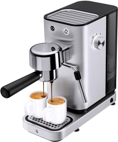 WMF Lono Espressomaschine Siebträger 1350 Watt, Siebträgermaschine, 2 Einsätze, für 1-2 Tassen Espresso, 15 bar, Tassenabstellfläche, Milchaufschäumdüse, edelstahl matt