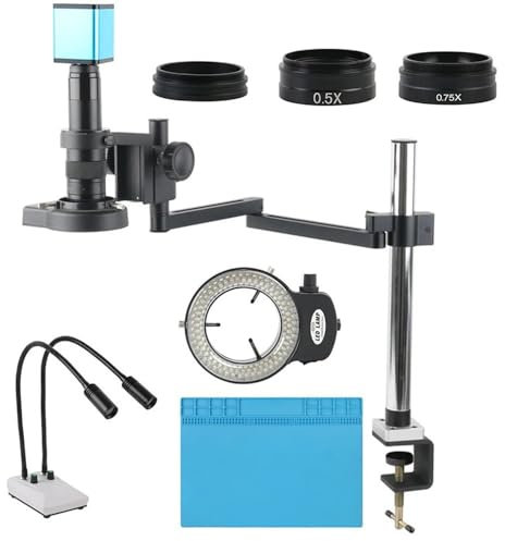 Microscope Accessories IMX385 2MP 1080P 60FPS Video HDMI Microscope Camera Set w/ 180X Lens Ring Adapter Gooseneck Light 3 Barlow Lenses 1X 0.5X 0.75X Durability And Reliable Performance