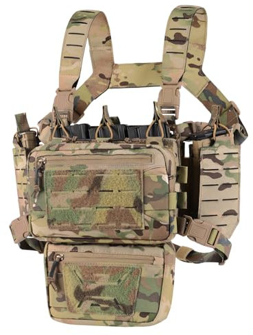 Paintball Brustschützer - Taktische Weste, Molle Modular Micro Fight Plattenträger Chest Rig (CP)