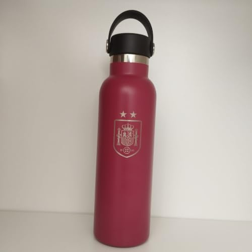 ALUSPORT Botella Selección Española Fútbol Acero Inoxidable. PRODUCTO OFICIAL RFEF. 600ML 24H FRIO