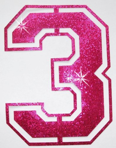 Stoff Pailletten Paar Fußball Zahl Bügelbild pink 3