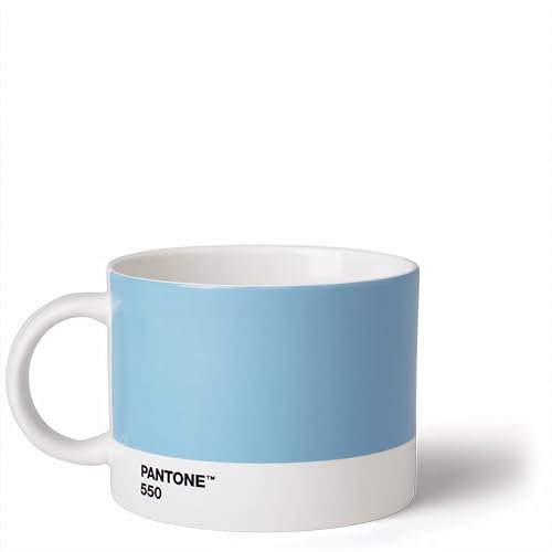 Copenhagen design Pantone Tazza di tè, Porcellana, Blu (Light Blue 550), 475 ml