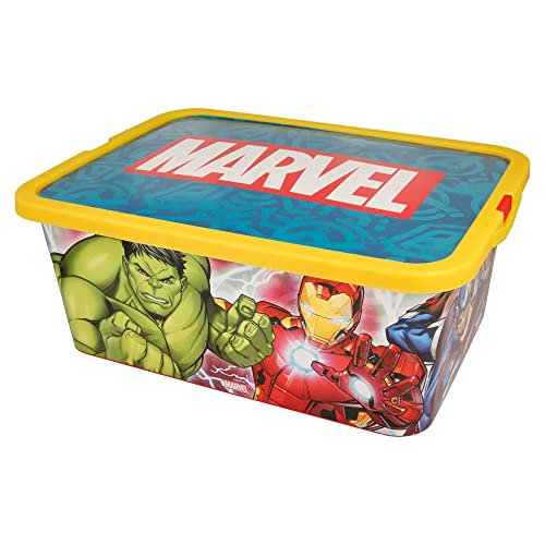 Stor Avengers Storage Box Container with Click Lock Lid, For Kids, Bedroom, Playroom, Toys, BPA Free (13 Litre)