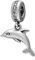 Delfin-Charm aus 925er Sterlingsilber, mit Kristall-Anhänger, Ozean, Tier-Charm, Geburtstags-Charm für Pandora-Charm-Armband, Sterling-Silber Silber, Kristall