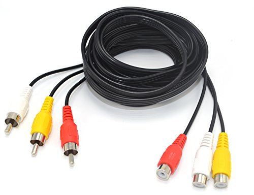 XENOCAM 15FT RCA Audio/Video Composite Cable DVD/VCR/SAT Yellow/White/red connectors 3 Male to 3 Female