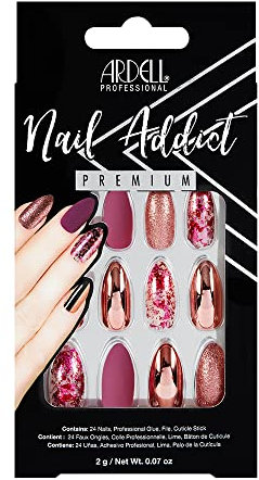 Ardell Nail Addict Premium Artificial Nail Set, Red Cateye