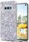 Feyten Coque Galaxy S10e avec Film de Protection écran [Lot de 2], Mince Brillant Bling Paillettes Anti-Rayures Antichoc TPU Silicone Souple Housse pour Samsung Galaxy S10e (Argent)