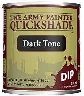 The Army Painter Quickshade Dip Dark Tone, für schnellen Eintauchen und Schattieren ganzer Wargaming-Armeen, Öl-Wash für Miniaturfiguren, Tabletop-Rollenspiele oder Wargames, 250 ml (Dunkle Tönung)