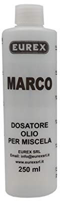N. 2 Dosatori olio per miscela 250 ml personalizzato con il tuo nome: MARCO. Completo di tappo, scala graduata e percentuali 2-4% 2,5-5% 3-6% (2)