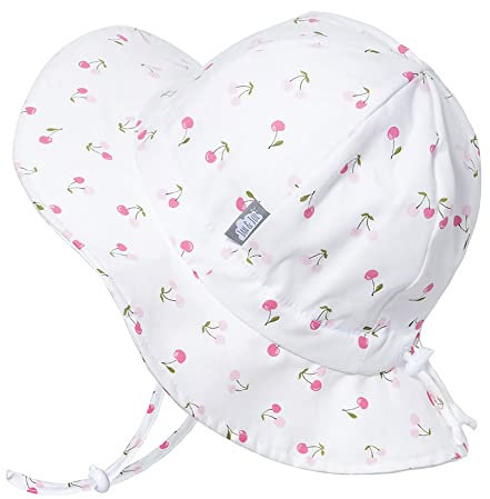 Jan & Jul Kinder Sonnenhut für Mädchen, Atmungsaktive Baumwolle (L: 2-5 Jahre, Kirsche)