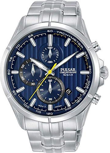 Pulsar Rally Herren-Uhr Chronograph Edelstahl mit Metallband PM3157X1