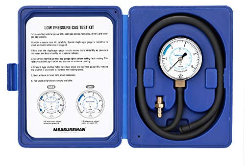 Measureman Erdgas oder LP-Gaskrümmer Drucktest-Set, 0-10 W.C., 0,6 cm NPT, 101,6 cm langer Schlauch