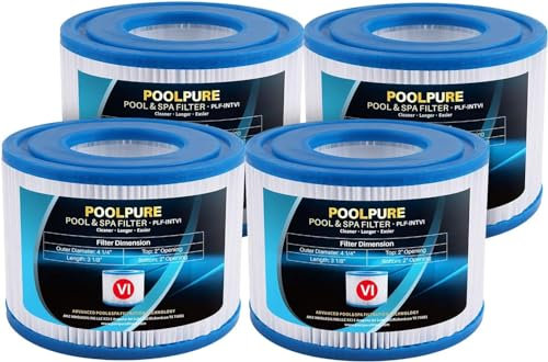 POOLPURE Replacement Bestway Spa Filter for Type VI Coleman SaluSpa 90352E (Pack of 4)