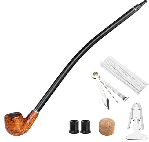 DIMJ Tabak Pfeifen Zubehör Edelstahl Pfeifenständer (Massivholz)