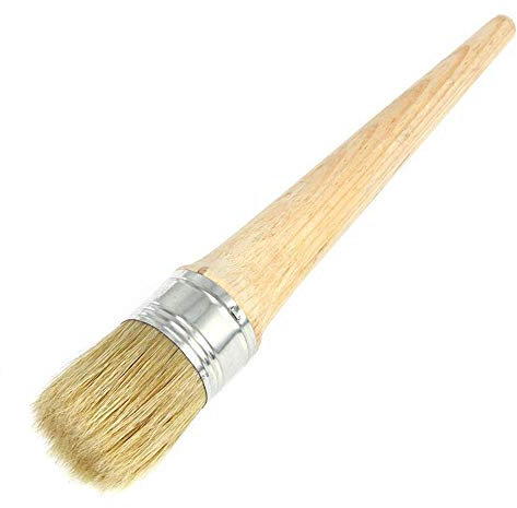 Glue Brush Professional Natural Wood Round Glue and Wax Brush for Painting, Bookbinding, Furniture, Super Wax Brush, Chalk Paint for Small Projects
