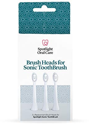 Spotlight Oral Care - Sonic Replacement Heads 3 Pack - Daily Brushing - Dentist-Developed Cleaning Performance - Superior Cleaning by Dental Professionals - Variety of Colors, Easy Replacement