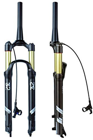 Forcella Bici Ammortizzata 28,6/39,8mm,Sgancio Rapido 9×100mm Blocco Remoto Forcella Ammortizzatore per Bicicletta Mountain Bike (Color : Spinal Canal, Size : 26inch)