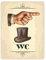Vintage Herren WC Schild mit Hand nach rechts in beige Metallschild XXL