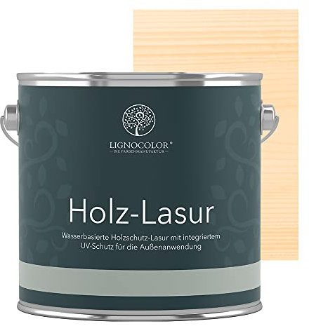 Lignocolor® Holzlasur (2,5L Creme) Holzschutzlasur für Außen & Innen Wasserbasis – Andere Farbtöne verfügbar