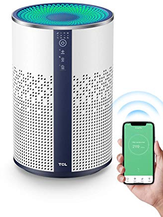TCL Air Purifier for Home Room Bedroom, Smart WiFi Alexa Control, True H13 HEPA Air Filter Remove 99.97% Smoke Odor Pet Dander Dust Pollen Mold Air Cleaner Metal Design with Night Light