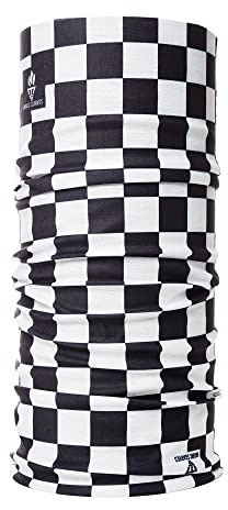 Multifunctional Headwear Snood For Men Summer Neck Tube Biker Scarf | Black White Check, Gaiter, Bandana