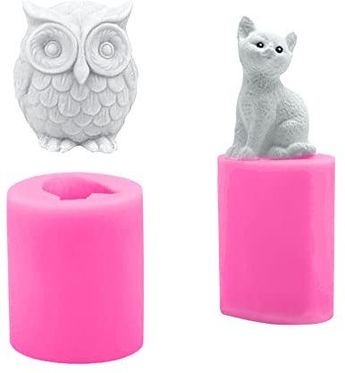 Dtoterul Seifen Formen 2 Stücke Seifenformen Silikon Silikonform Seifenform Tier Silikonform Eulen Formen Seifenform Katze Tier Gießformen Silikon Seifengießform