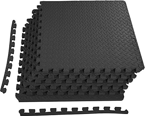 Abaseen Interlocking Floor Mats Exercise Mats, Gym Flooring Mat, Under Pool Mats Interlocking Puzzle EVA Floor Tiles, Cushion For Home Workout, Yoga Matting EVA Foam-Rubber Non Slip Tile 60 x 60 cm