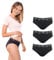 SELENACARE Periodenunterwäsche Classic (3er Multipack) - Menstruationsunterwäsche für Damen, waschbarer Slip, 100% vegan, nachhaltig, 25ml Aufnahme, Größe L (40/42), schwarz
