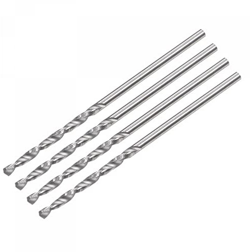 sourcing map Solid Carbide Drill Bits, 1.5mm C2/K20 Tungsten Carbide Jobber Drill Bits Straight Shank Drilling Tool for Stainless Steel Aluminum Iron Metal Plastic 4pcs