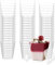 PERMUST 50 Stück Dessertbechern 160 ml Dessertschalen-Set, Mit 50 Suppenlöffeln 50 Deckel, DIY dessertschalen, Wiederverwendbar für Mousse, Pudding,Eis,für Buffets,Dessertparty,Picknick