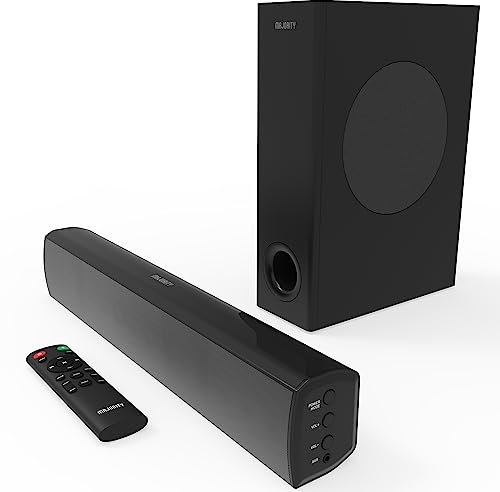 MAJORITY Bluetooth Soundbar with Subwoofer | 100 Watts TV Soundbar | 2.1 Stereo Sound Bar with Optical, RCA, USB, AUX Playback | Bowfell Plus Sound Bar
