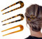 Épingles à Cheveux U Bâton, Épingle à Cheveux en Forme de U Bâton Ondulé Pique À Cheveux Tortue Acétate de Cellulose pour Accessoires de Coiffure Femmes Filles Réutilisable 3 Pièces