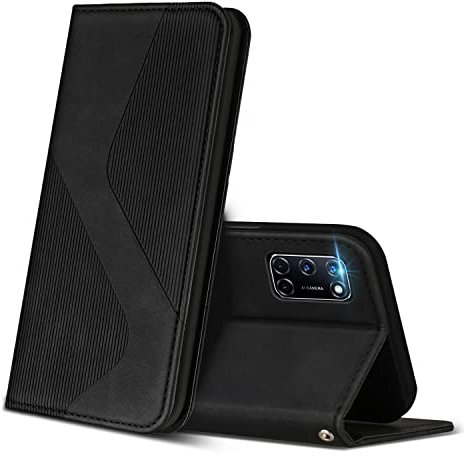 ZONNAVI Hülle für Oppo A52 / Oppo A72 / Oppo A92, PU Leder Handyhülle mit Kartenfächer und Standfunktion, Lederhülle Flip Wallet Case Schutzhülle für Oppo A52 / Oppo A72 / Oppo A92 (Schwarz)