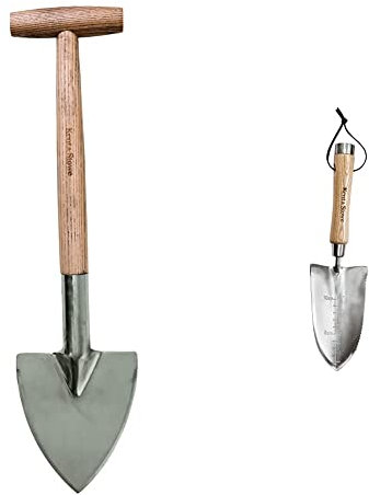 Kent & Stowe Staudenspaten – Profi-Spaten aus Edelstahl, für die Verwendung im Beet, 54 cm & Multifunktionshandschaufel – Pflanzschaufel aus Edelstahl für Jede Gartenarbeit, 32 cm