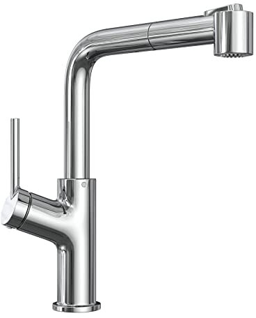 Biixklo Wasserhahn Küche Ausziehbar, Hochdruck Küchenarmatur mit Brause, Spültischarmatur Küche 360° Drehbar mit 2 Wasserstrahlarten, Mischbatterie mit DVGW-Zertifizierung, Armatur Küche (Chrom)