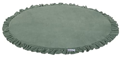 KiddyMoon Tapis De Jeu Pour Enfants Montessori Tapis En Mousse Bébé Épais Et Doux Tapis Rampant Ramper Enfant Jouet Couverture Baby Tapis D'éveil, Fabriqué En UE, L Ø 90Cm, Vert Forêt